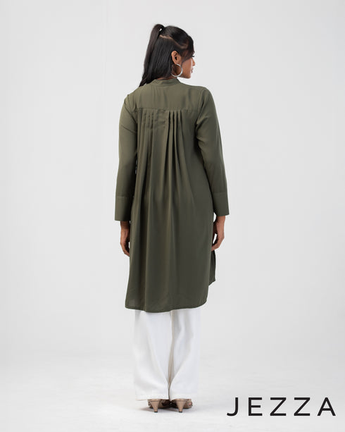 Flowy Knee-Length Polyester Top 59923